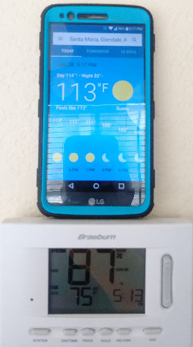 Inside Temp 87 Thermostat Set at 75 SM