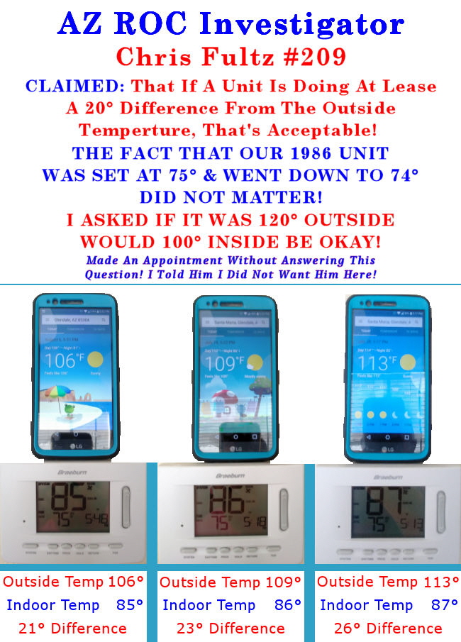 Investigator Statement and Temps